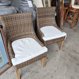 Pair Woven Rattan Dinning Chair