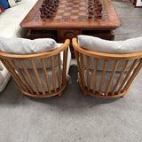 Natural Wood & Upholster Lounge Chair