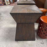 Pair of Sculptural Split-Reed Bunching Tables