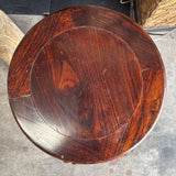 Round Wooden Stool with Curved Legs