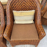 High Back Woven Rattan Armchair