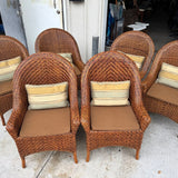 High Back Woven Rattan Armchair