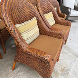 High Back Woven Rattan Armchair