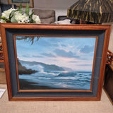 Koa Framed Ocean Wave Artwork