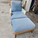 Rattan Woven Chaise Lounge with Cushions