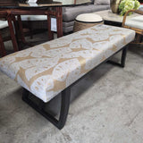 Nancy Corzine Upholstered Bench with Leaf Pattern