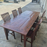 Rustic Dining Table with 6 Chairs