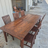 Rustic Dining Table with 6 Chairs