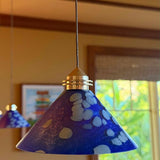 Set of 3 Blue Pendant Light with Floral Design
