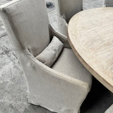 Set Of 8 RH Belgian Wingback Slip Covered