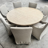 Set Of 8 RH Belgian Wingback Slip Covered