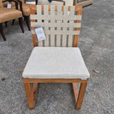 Hard Wood Lattice and Sling Outdoor Chairs