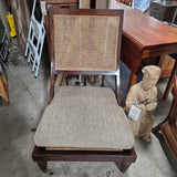 Vintage Cane Back Chair with Cushioned Seat