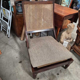 Vintage Cane Back Chair with Cushioned Seat