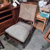 Vintage Cane Back Chair with Cushioned Seat