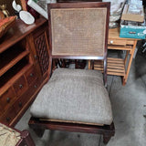 Vintage Cane Back Chair with Cushioned Seat