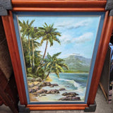 Koa Framed Tropical Landscape Original