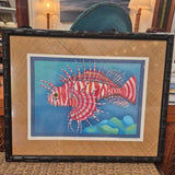 Shelly Maudsley White “The Lionfish in Winter” Signed Artist Proof 10/15 – Framed Hawaiian Giclée