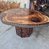 Octagon Monkey Pod Table