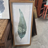 Framed Teal Leaf Print - II