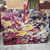 Colorful Abstract Painting of Koi Fish