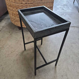 Black Marble Tray-Top Accent Table
