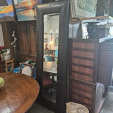 Palecek Oversized Leather-Wrapped Floow Mirror