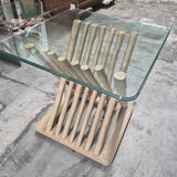 Unique Glass Top Side Table