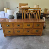 Eight-Drawer Wood Sideboard with Ring Pulls