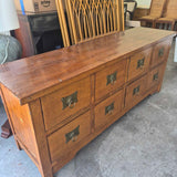 Eight-Drawer Wood Sideboard with Ring Pulls