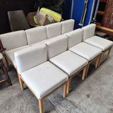 RH Upholstered Wood Dining Chairs - Set of 8