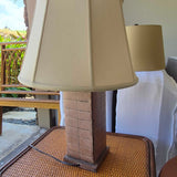 Textured Column Table Lamp with Cream Shade