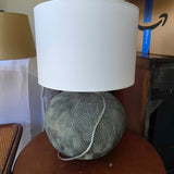 Gray-Green Textured Globe Table Lamp