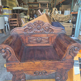 Antique Carved Wooden Bench