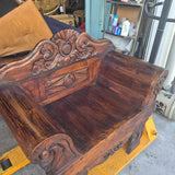 Antique Carved Wooden Bench