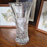 Tall Clear Faceted Trumpet Vase
