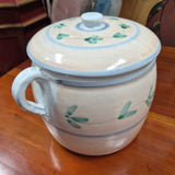 Caleca Italian Hand-Painted Covered Ceramic Pot
