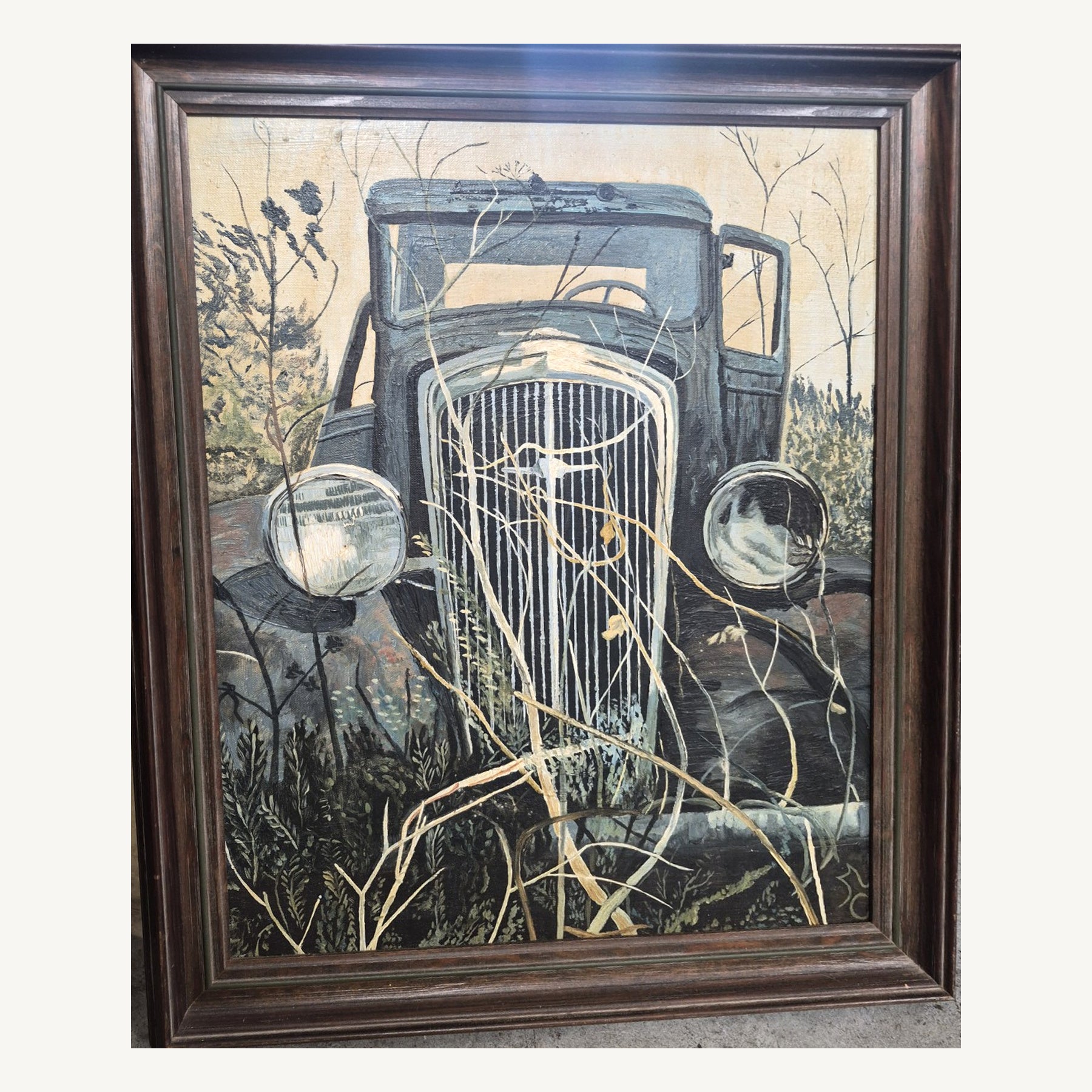 Abandoned Antique Automobile Painting — cropped and straightened original photograph; full frame shown in additional photos